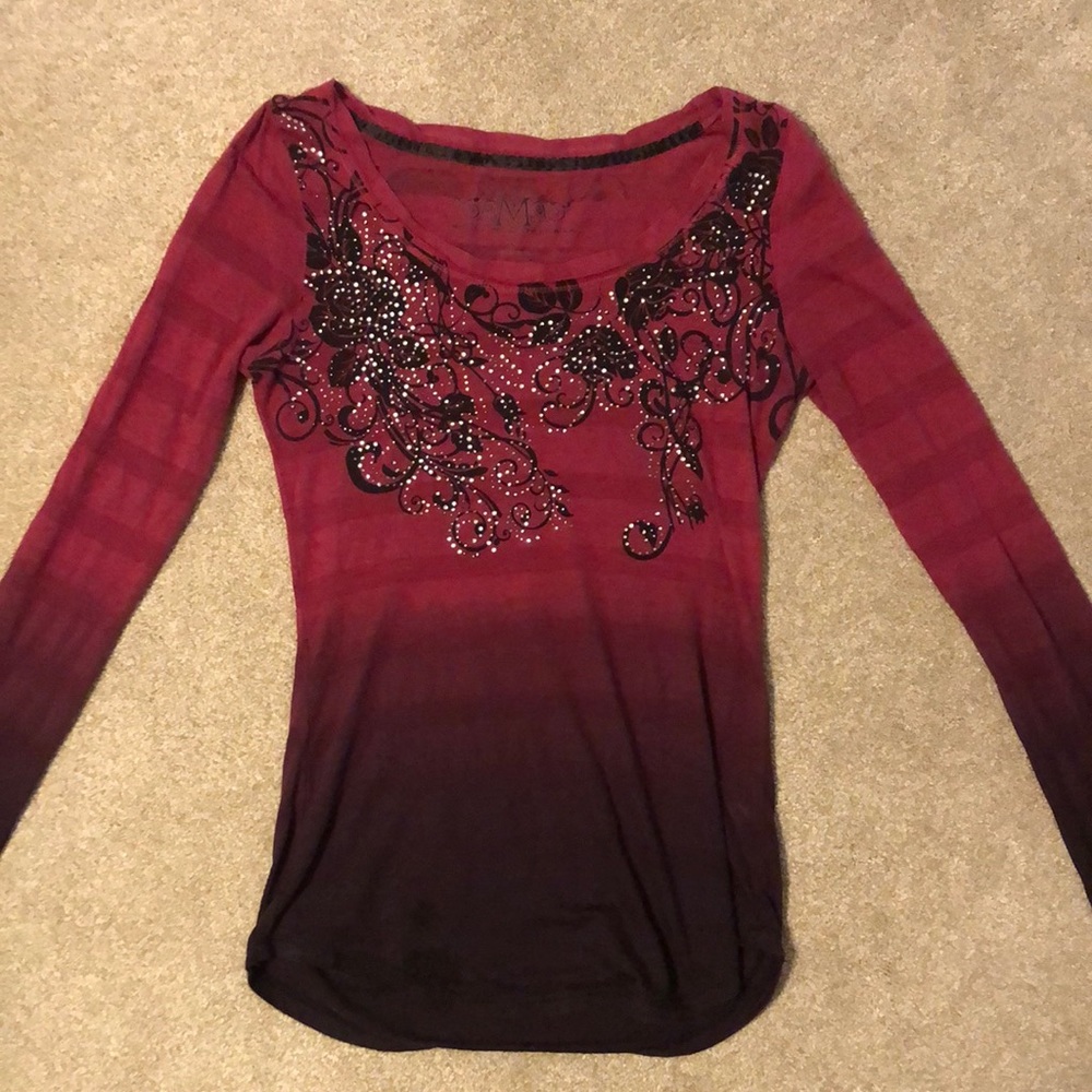 Maurices long sleeve ombré shirt